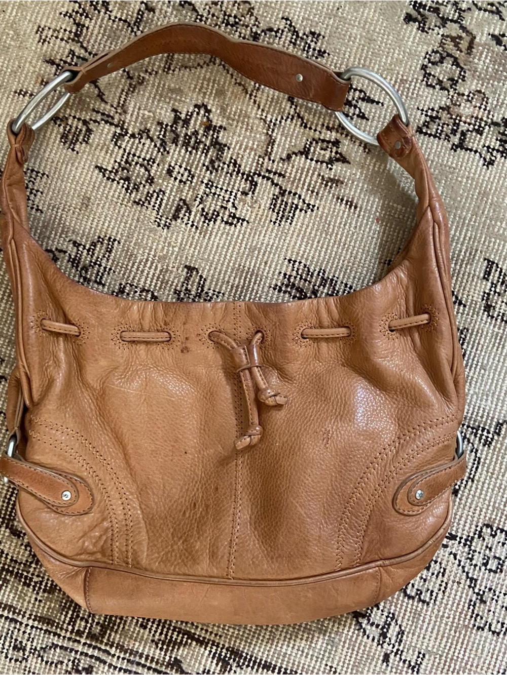 Vtg Sigrid Olsen Leather Hobo Shoulder Bag Brown Slouchy Purse Classic Boho - Picture 5 of 15